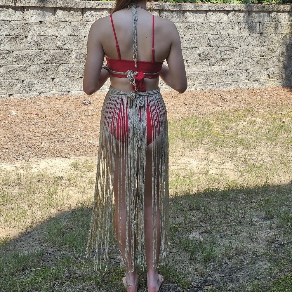 Macrame Fringe Halter Cover Up Dress - Picture 8 of 8